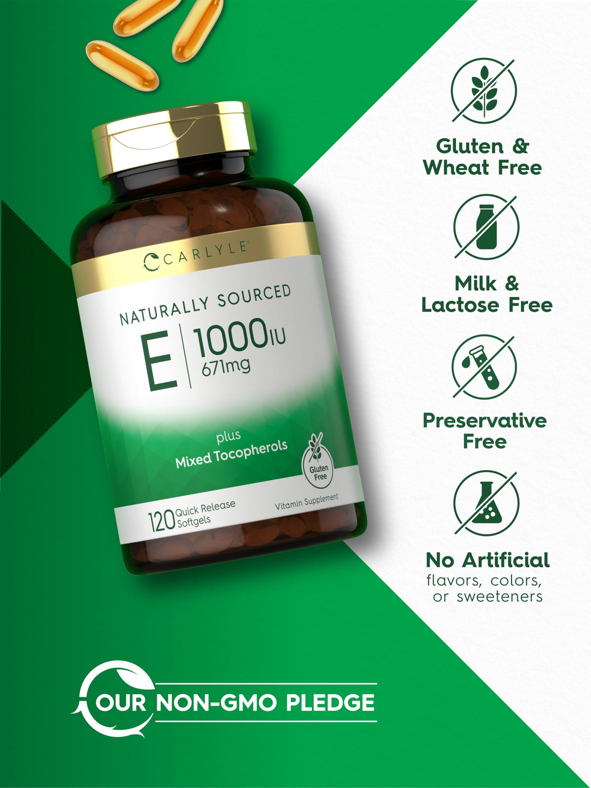 Carlyle Vitamine E 1000 IU gélules en gros plan