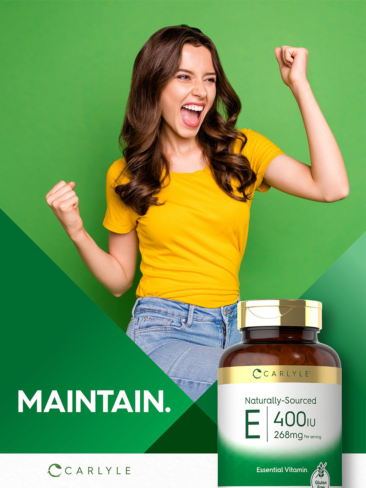 Carlyle Vitamine E 400 IU capsules dans la main