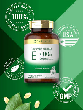 Carlyle Vitamine E 400 IU capsules, vue latérale
