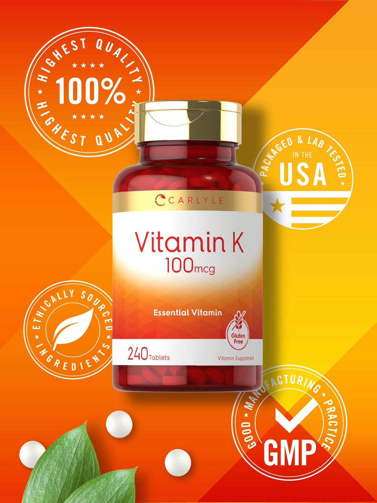 Carlyle Vitamine K1 100 mcg vue de côté