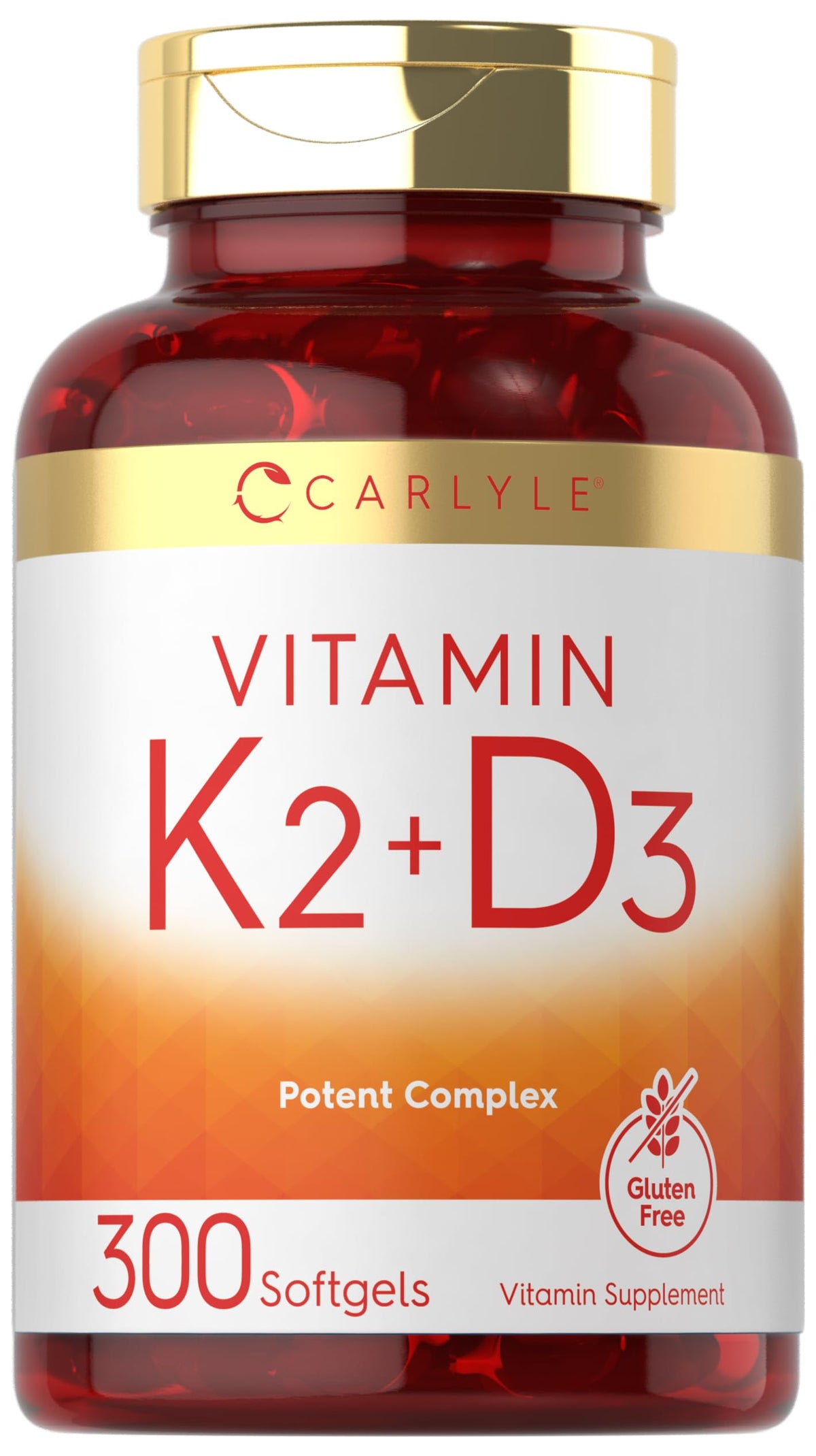 Carlyle Vitamine K2 D3 300 gélules souples, vue de face