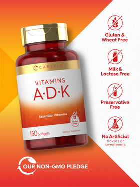 Carlyle Vitamines ADK gélules en gros plan sur fond blanc