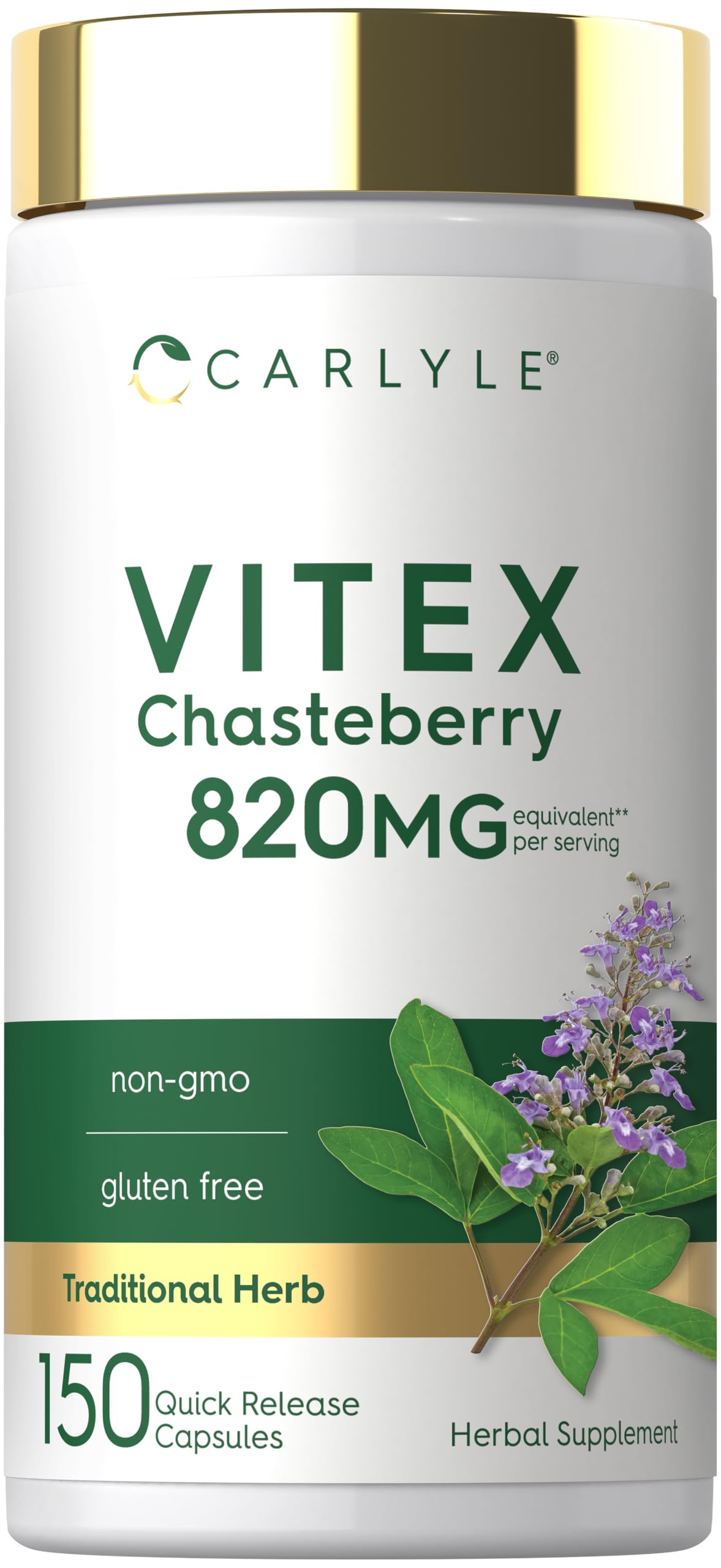 Carlyle Vitex Chasteberry Complément Alimentaire 150 Capsules vue de face