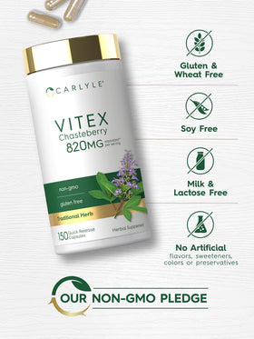 Carlyle Vitex Chasteberry sur une table avec d'autres compléments