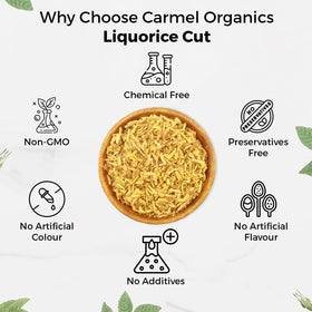 CARMEL ORGANICS Racine de Réglisse Coupée 231g avec ingrédients naturels