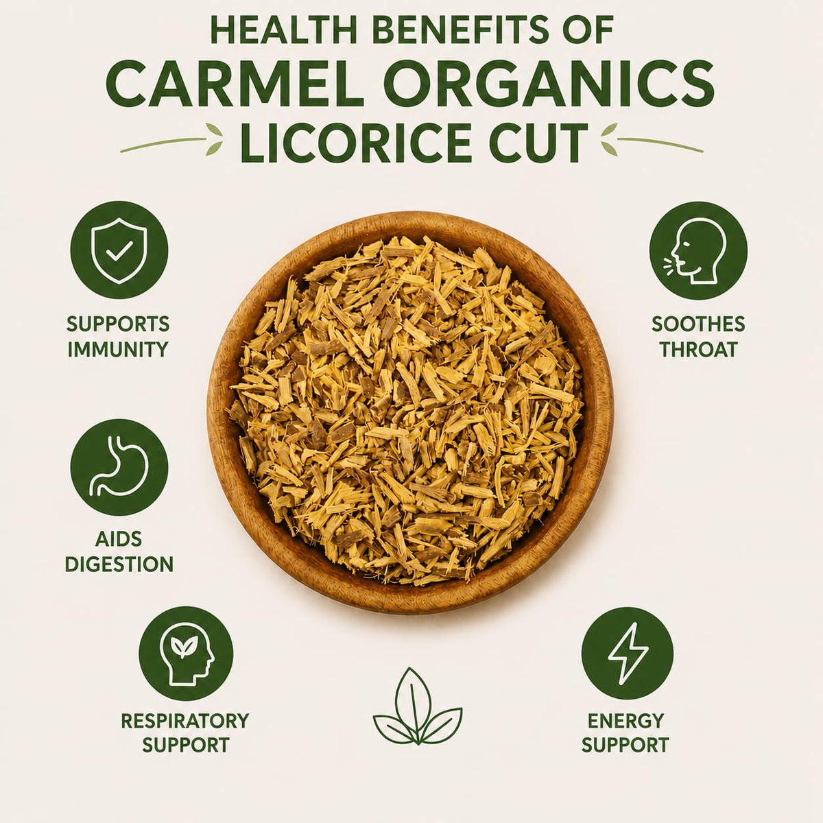 CARMEL ORGANICS Racine de Réglisse Coupée 231g en préparation de tisane