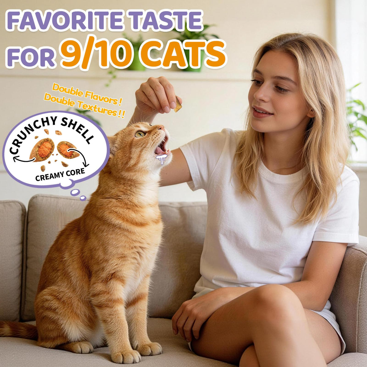 Carmelie friandises pour chats, texture croustillante