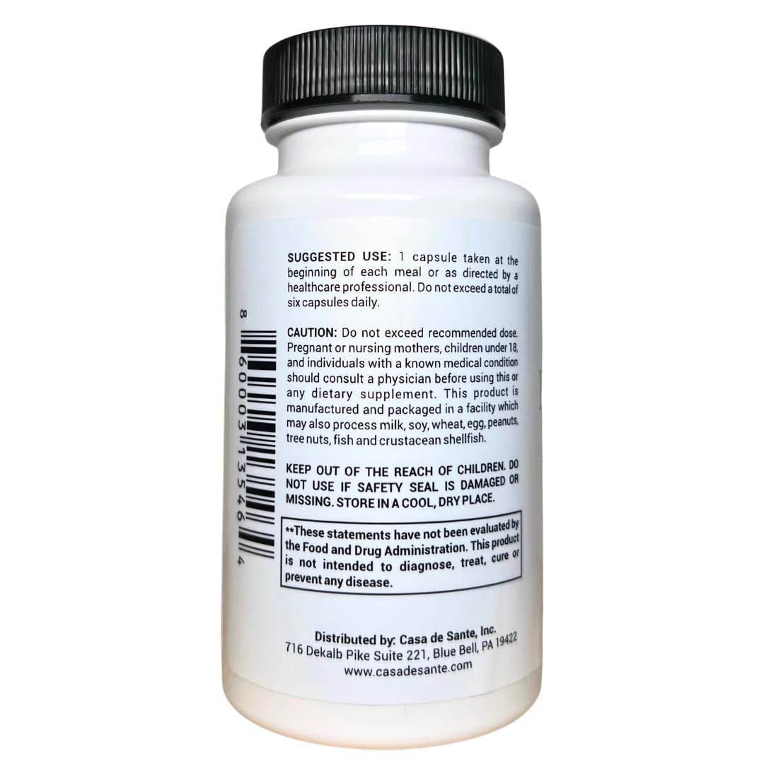 Casa de Sante Enzymes daily FODMAP 18 Enzymes Végétales, capsules sur fond blanc
