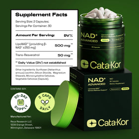 Cata-Kor Complément Liposomal NAD+ 120 Capsules avec des ingrédients