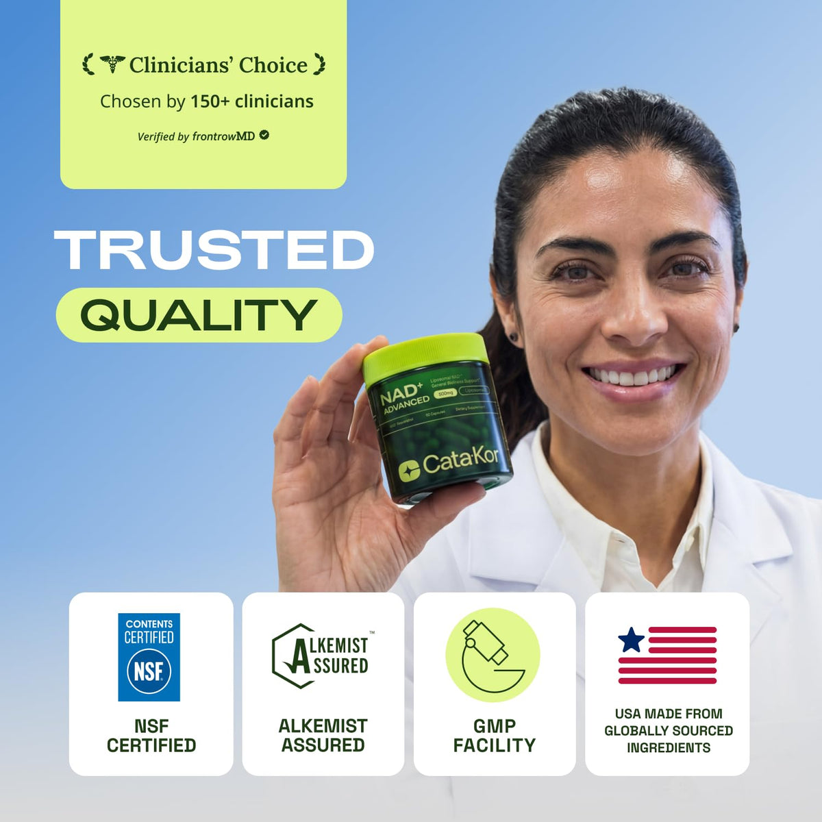 Cata-Kor Complément Liposomal NAD+ 120 Capsules sur une table