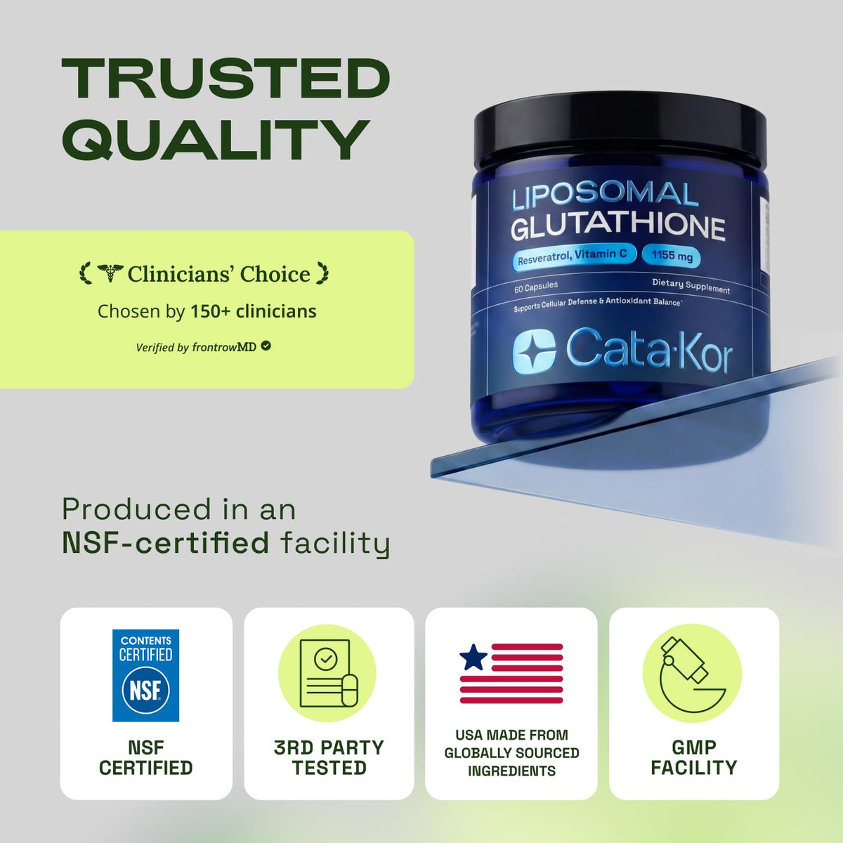 Cata-Kor Glutathione Liposomal 60 capsules avec boîte