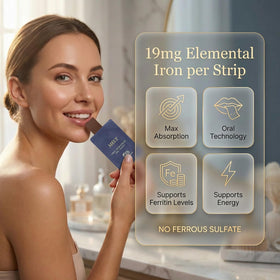Cavae Iron Melts packaging showing 19 mg of iron