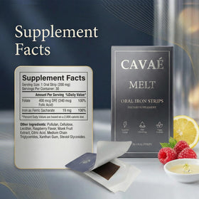 Cavae Iron Melts strip dissolving on tongue