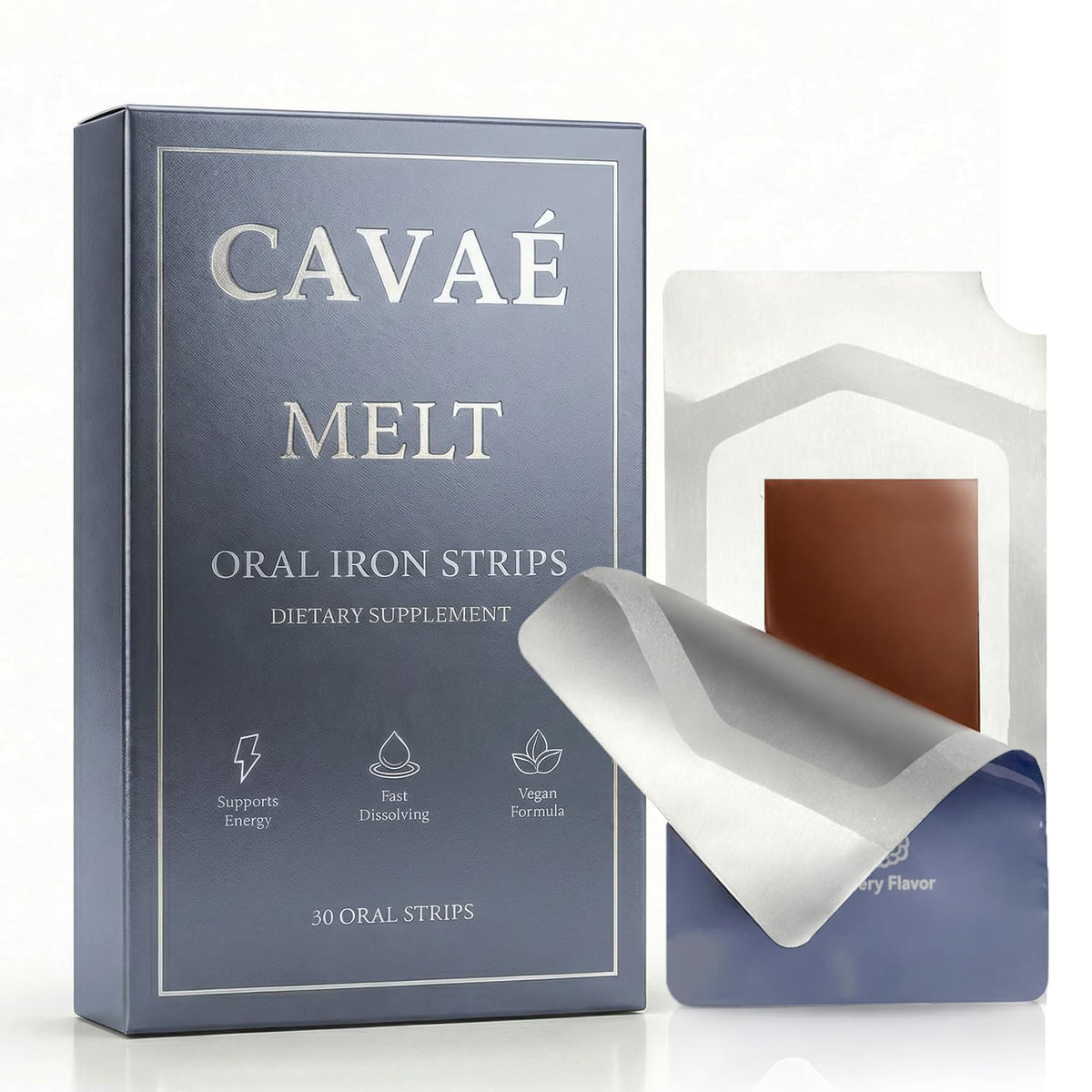 Cavae Iron Melts strip front view with raspberry flavor