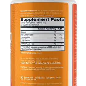 CAVU Sunfiber Fibre Prébiotique Soluble 290g en poudre dans un verre