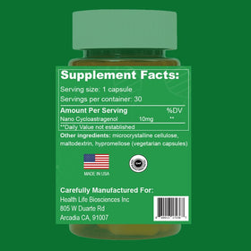CAW Nano Cycloastragenol 10mg informations nutritionnelles