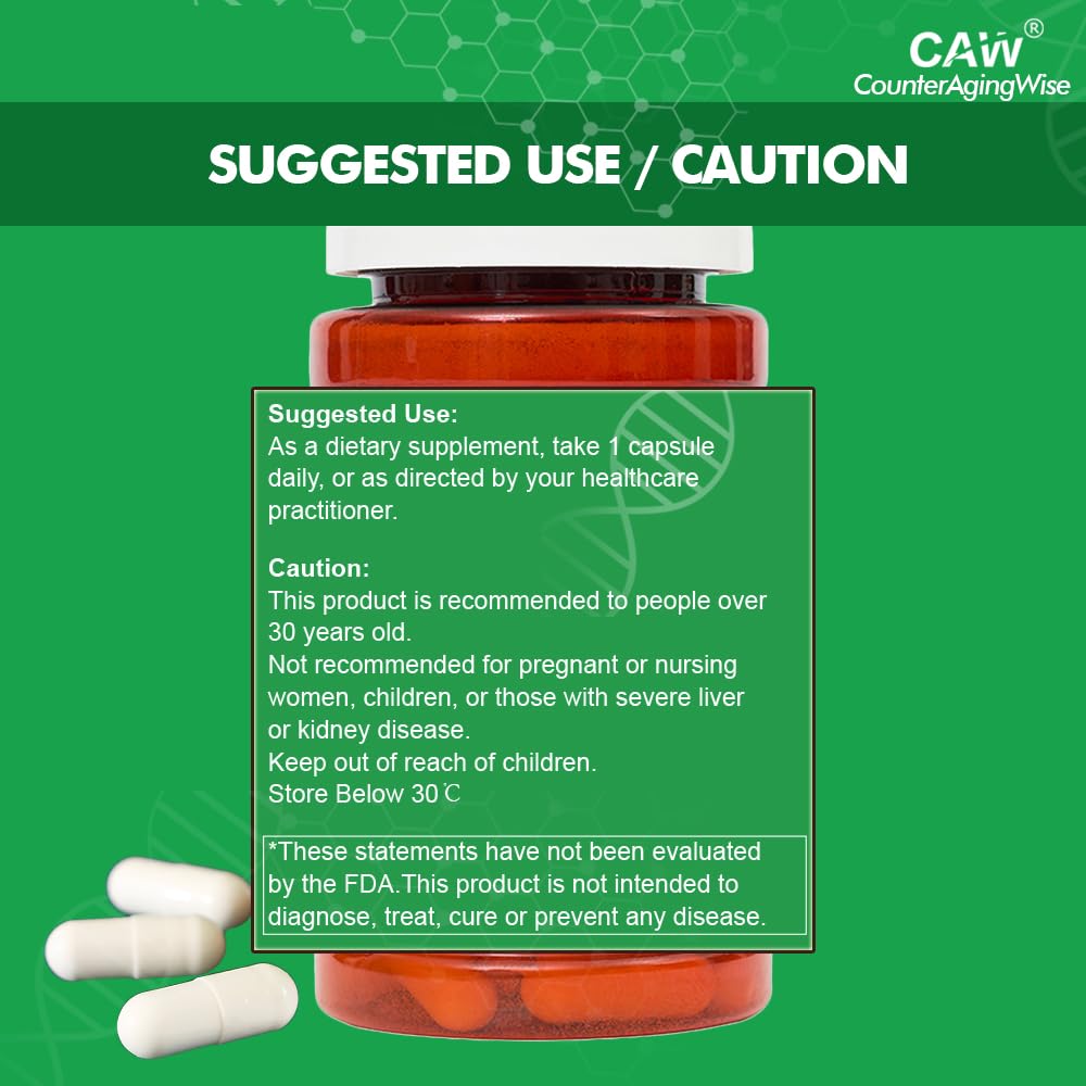 CAW Nano Cycloastragenol 25 mg capsules sur fond neutre