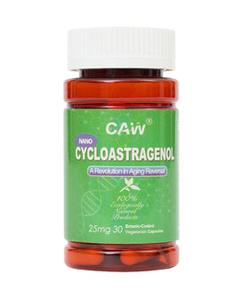 CAW Nano Cycloastragenol 25Mg bouteille de 30 capsules végétariennes vue de face