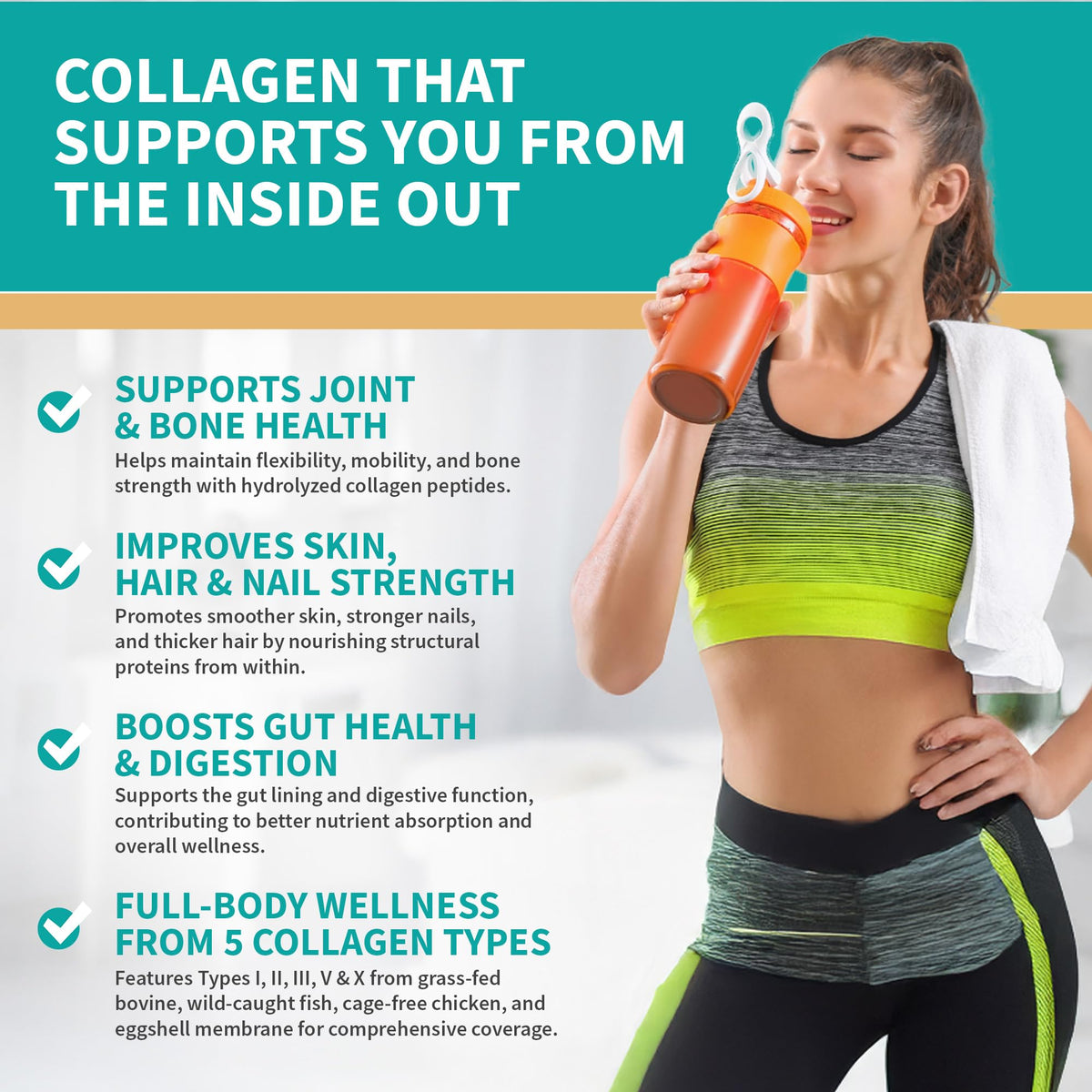 CB Supplements Multi Collagen Protein 662g avec cuillère doseuse