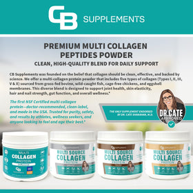 CB Supplements Multi Collagen Protein 662g côté avec texture de poudre