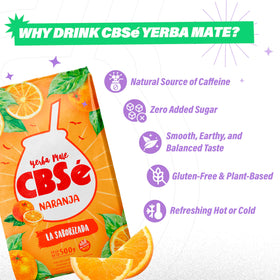 CBSé Yerba Mate Saveur Orange 508g avec des feuilles de yerba mate
