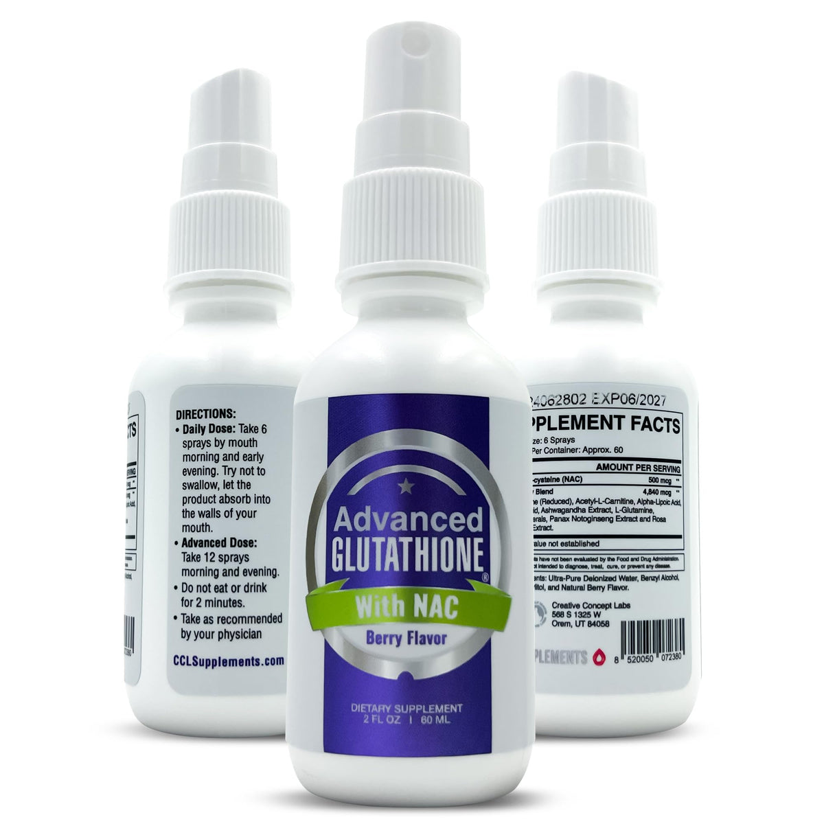 CCL SUPPLEMENTS Spray Liposomal Glutathione 60ml vue avant
