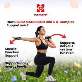 CEDEM Magnésium 400mg + B-Complex emballage avec informations nutritionnelles