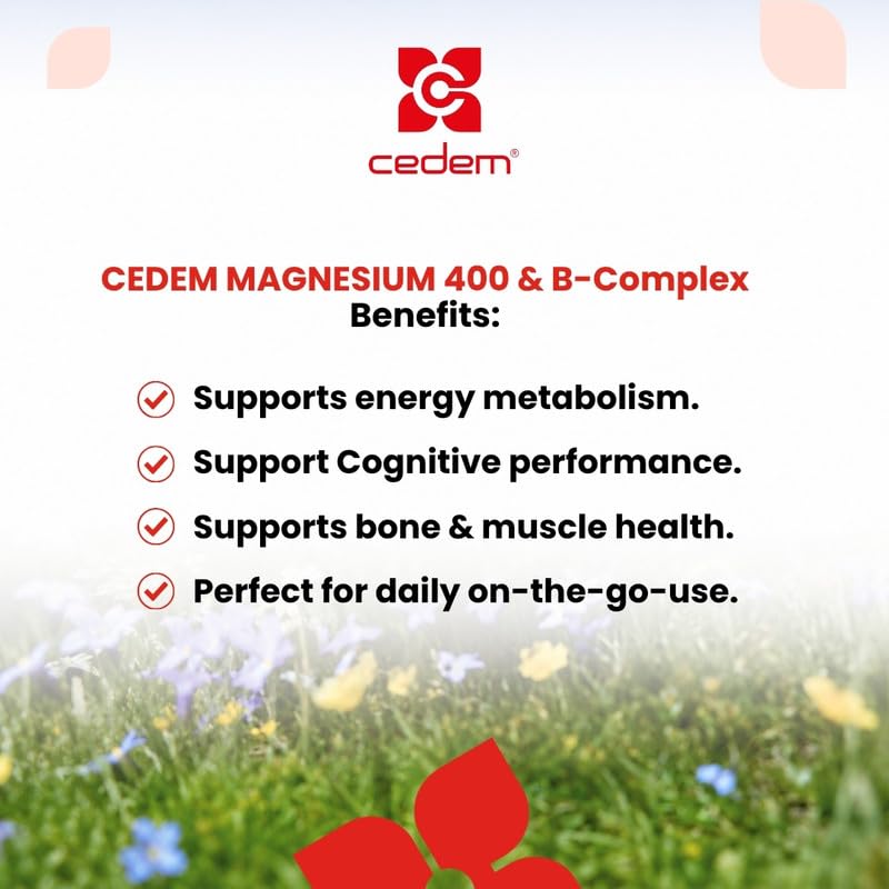 CEDEM Magnésium 400mg + B-Complex présentation des sachets