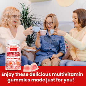 Ceecisee Gummies multivitamines 50+ Femmes, prise de gummies avec un verre d'eau