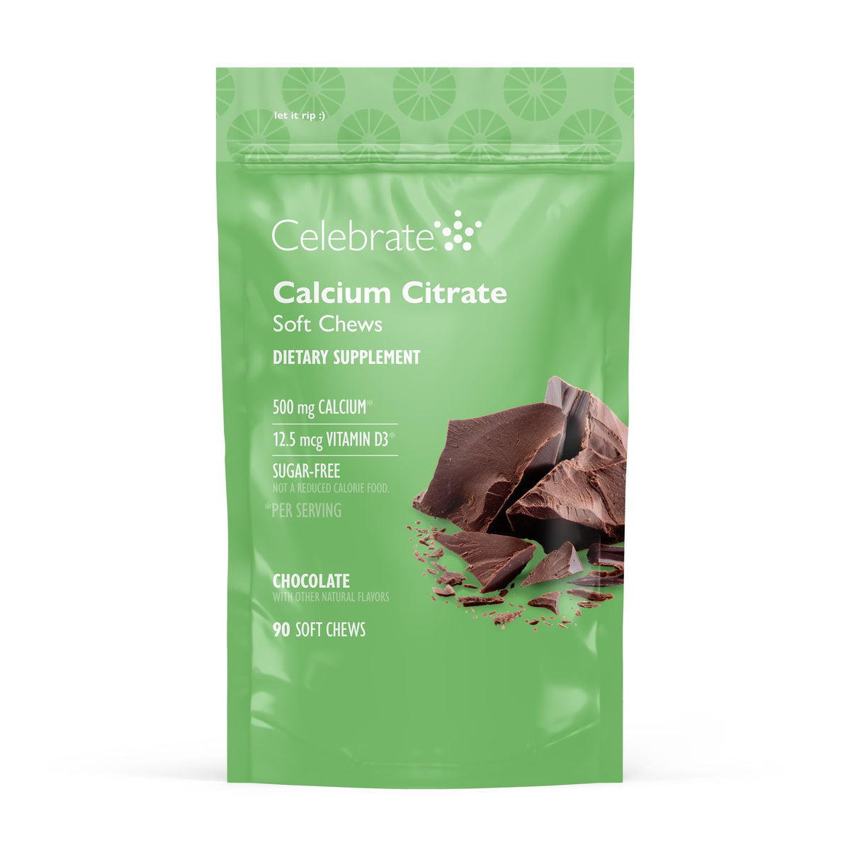 Celebrate Bariatric Calcium Chews 500 mg chocolat vue de face