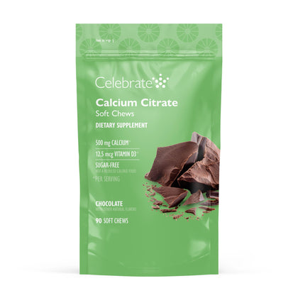 Celebrate Bariatric Calcium Chews 500 mg chocolat vue de face