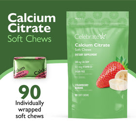 Celebrate Bariatric Calcium Chews 500 mg strawberry banana flavor