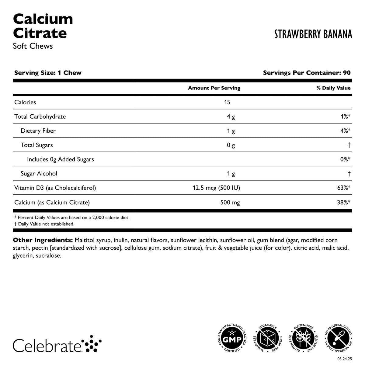 Celebrate Bariatric Calcium Chews 500 mg with D3 close-up