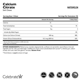 Celebrate Bariatric Calcium Citrate 500mg Chews Melon close-up