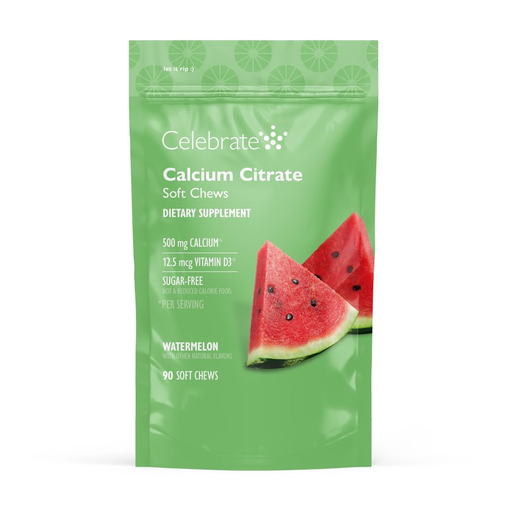 Celebrate Bariatric Calcium Citrate 500mg Chews Melon front view