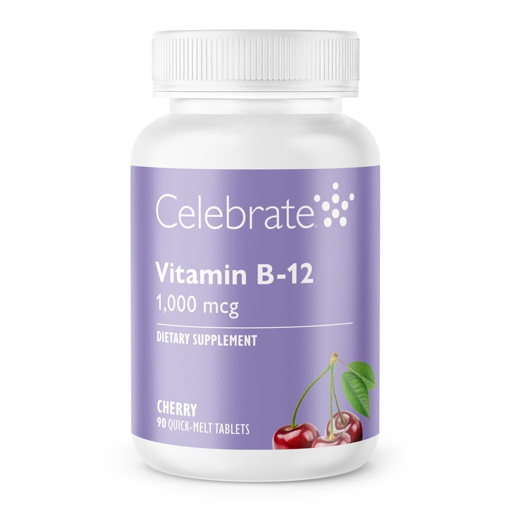 Celebrate Bariatric Supplements B-12 Quick Melt 1000 mcg 90 Tablettes vue de face
