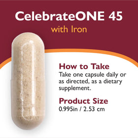 CelebrateONE 45 Multivitamine avec Fer sur un fond neutre