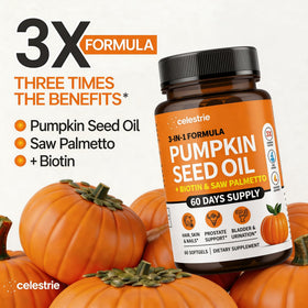Celestrie capsules d'huile de pépin de citrouille avec biotine et saw palmetto