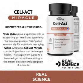 Celi-Act de Real Science Nutrition, flacon ouvert avec capsules