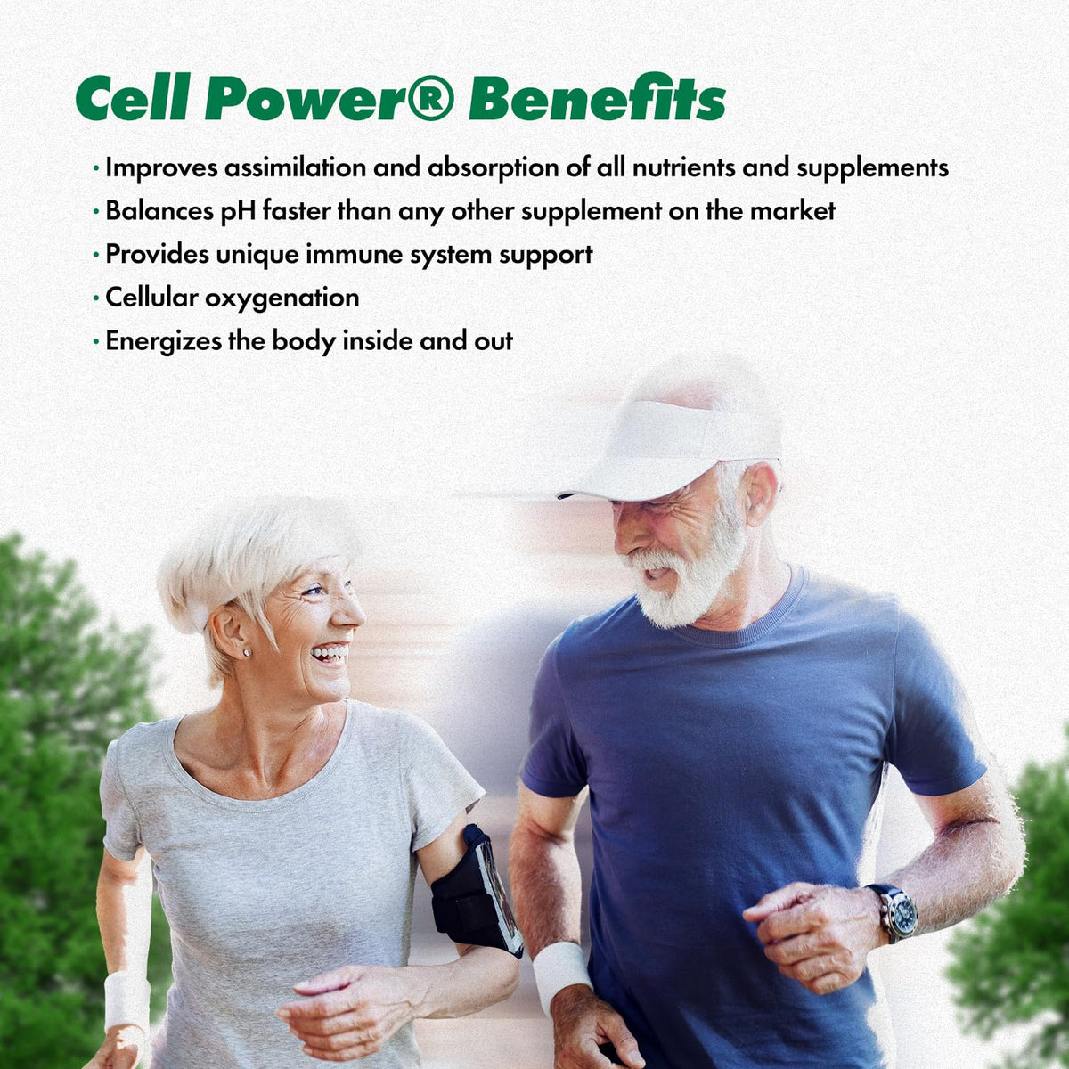 CELL POWER Oxygène Liquide 30ml sur une table avec des fruits