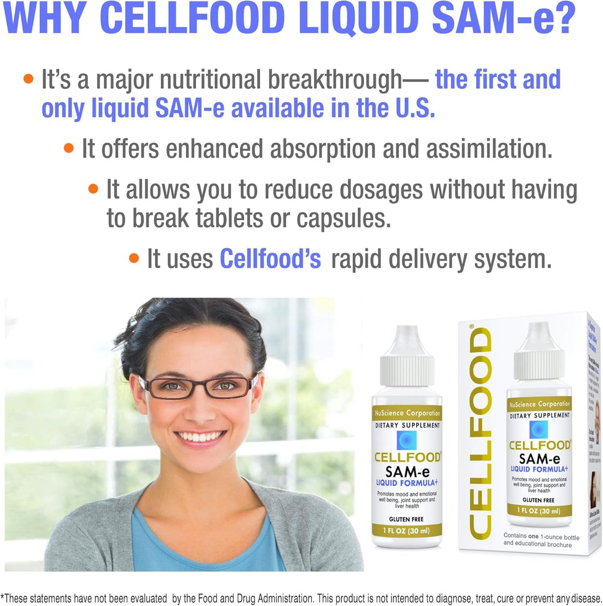 Cellfood SAM-e Formule Liquide 90 ml vue de côté