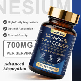 CellJuvMax Complément Alimentaire Magnésium 12-en-1 étiquette