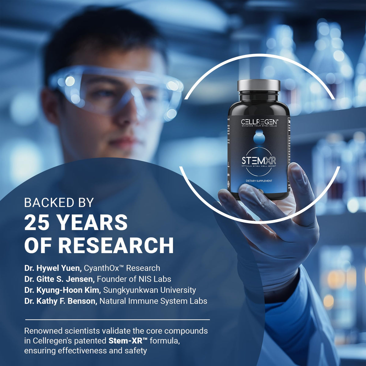 Cellregen StemXR 90 Capsules avec un verre d'eau