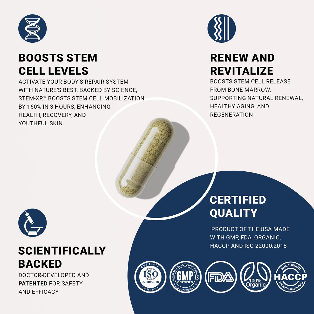 Cellregen StemXR 90 Capsules côté avec logo