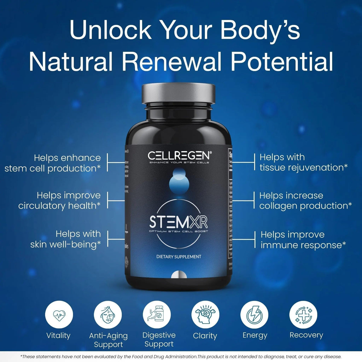 Cellregen StemXR 90 Capsules ouverte montrant les gélules