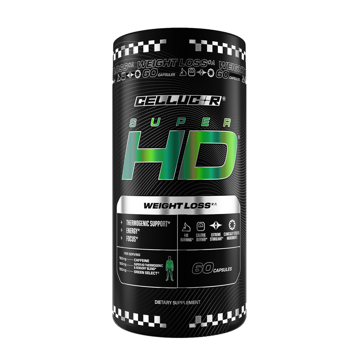 Cellucor SuperHD brûleur de graisse 60 capsules vue de face