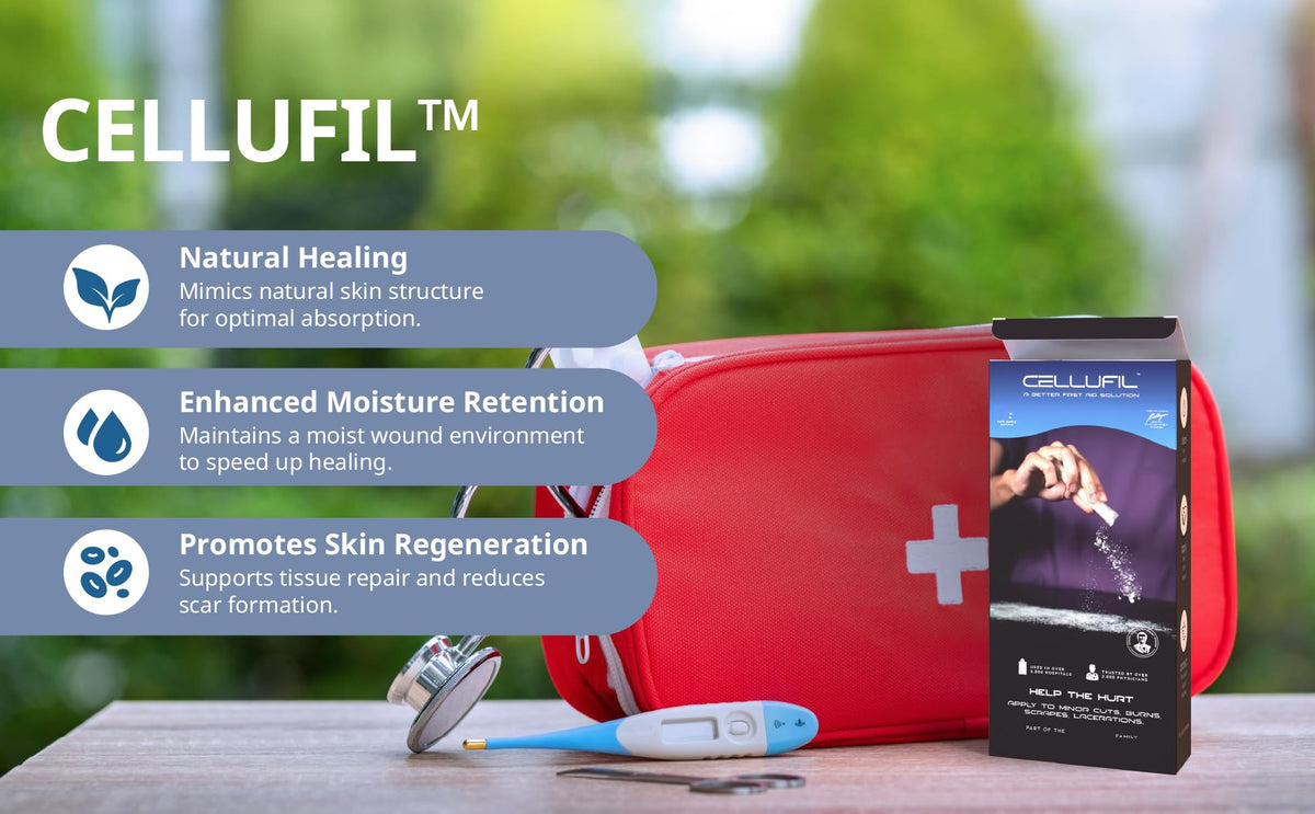 Cellufil en utilisation avec un bandage adhésif