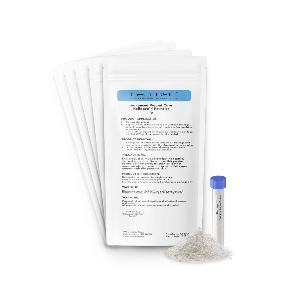 Celluheal Cellufil cinq flacons de collagène non-hydrolysé