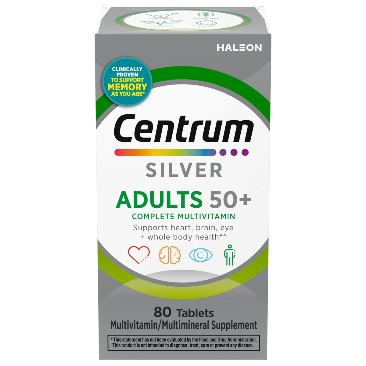 Centrum Silver Multivitamines 50+ 80 comprimés vue de face