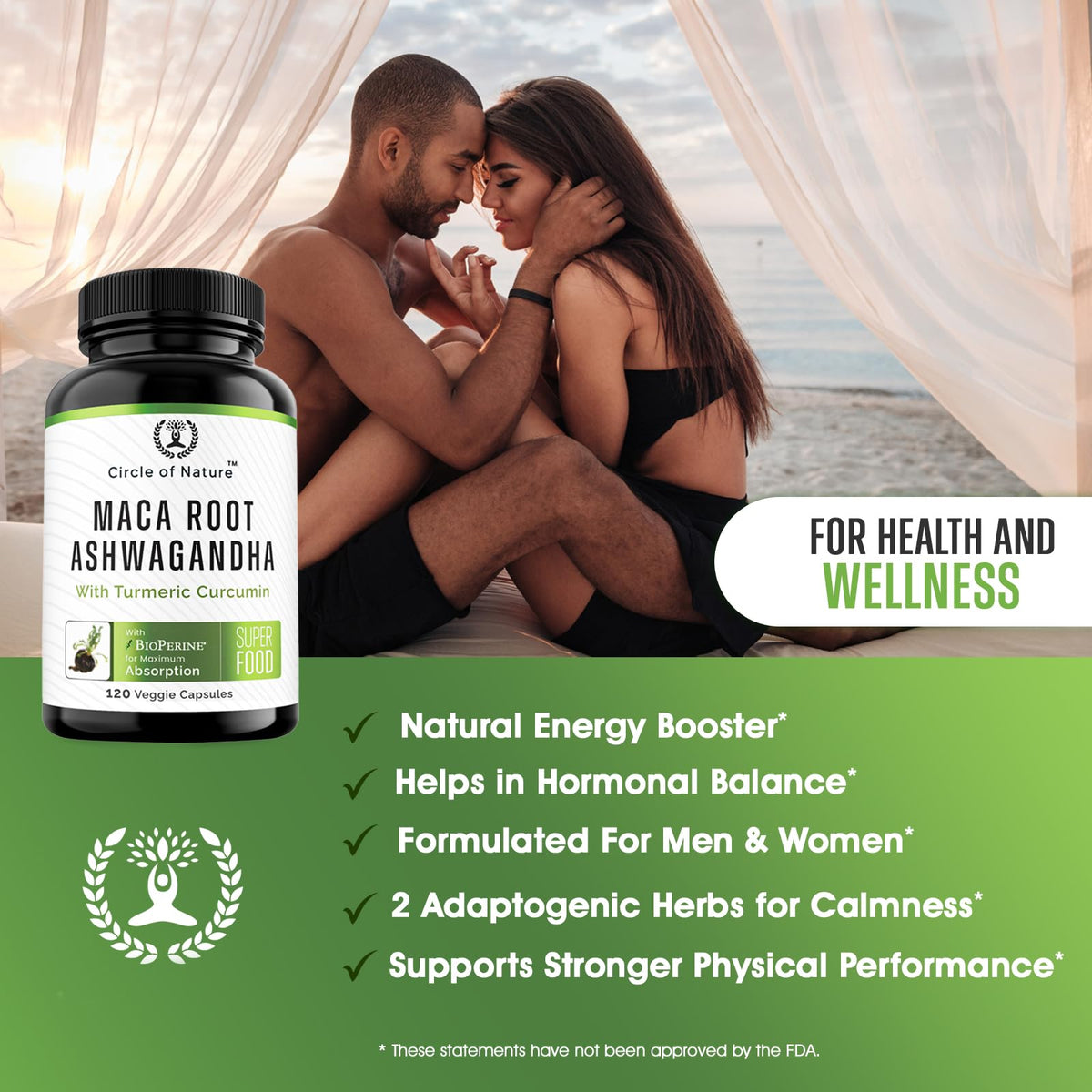 Cercle de la nature Maca et Ashwagandha capsules arrière
